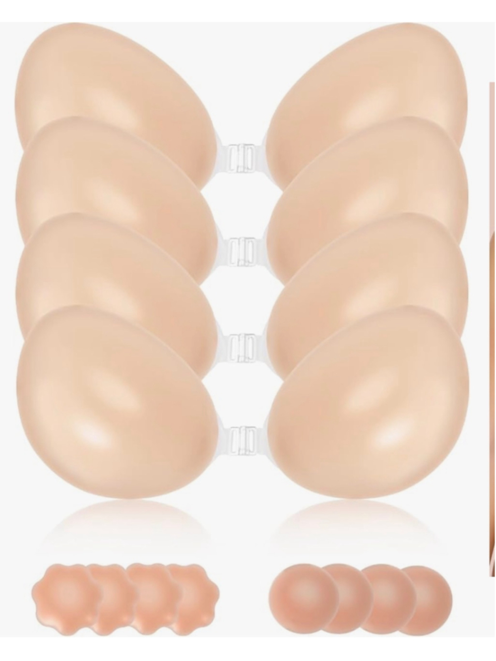 NEW 4-Sticky Push Up Bra Adhesive Invisible Silicone Lift Bra Nipple cover B Cup